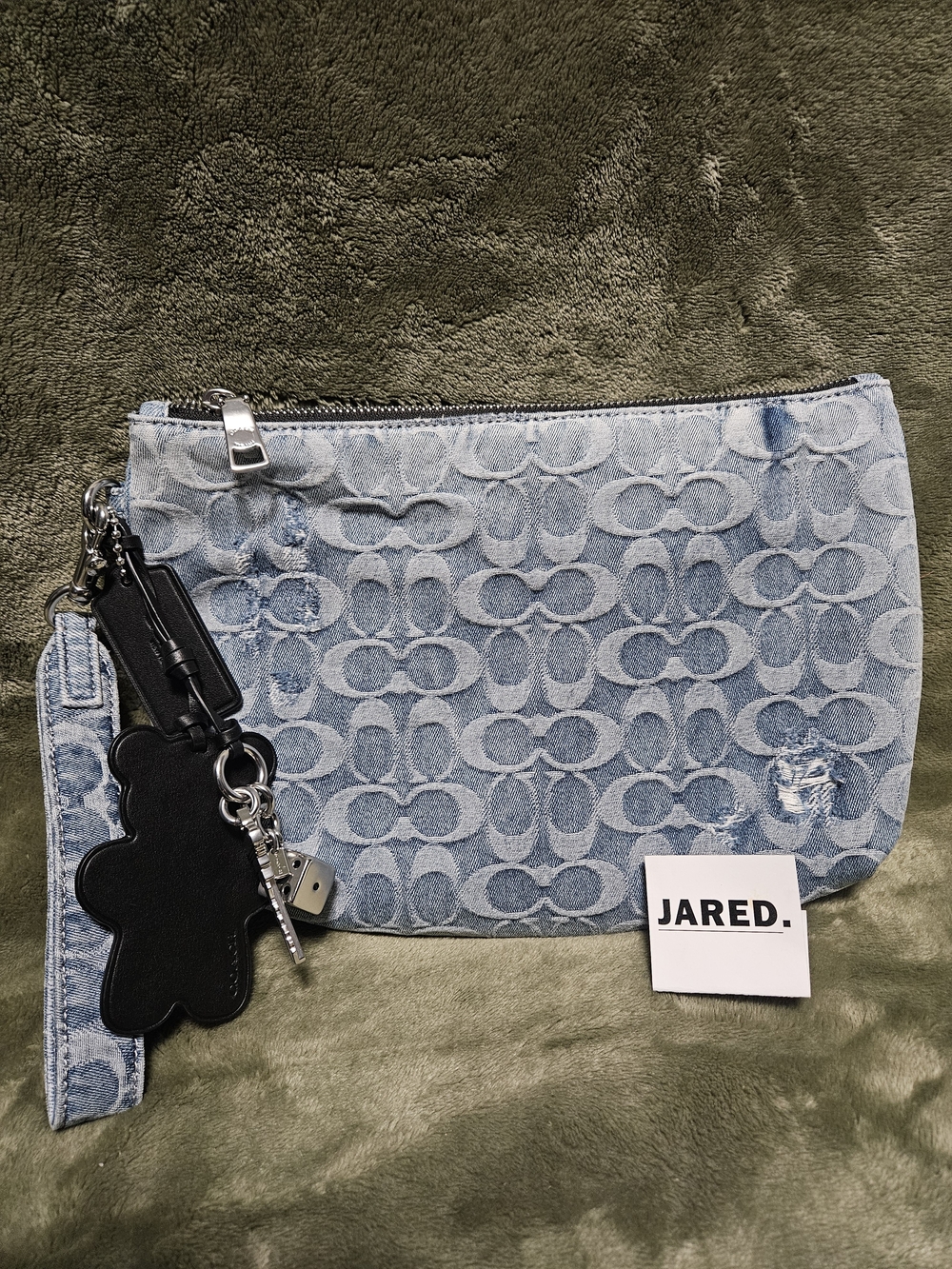 Coach LOVED Denim Pouch with Charm
